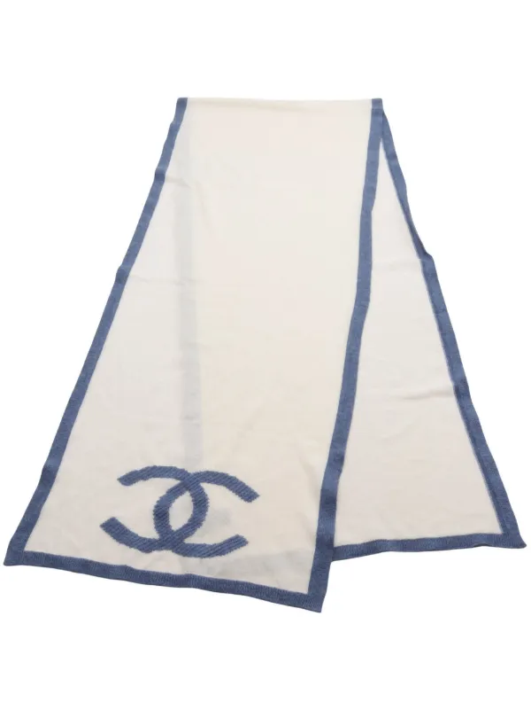 CHANEL Pre-Owned 1986-1988 ココマーク スカーフ | ホワイト