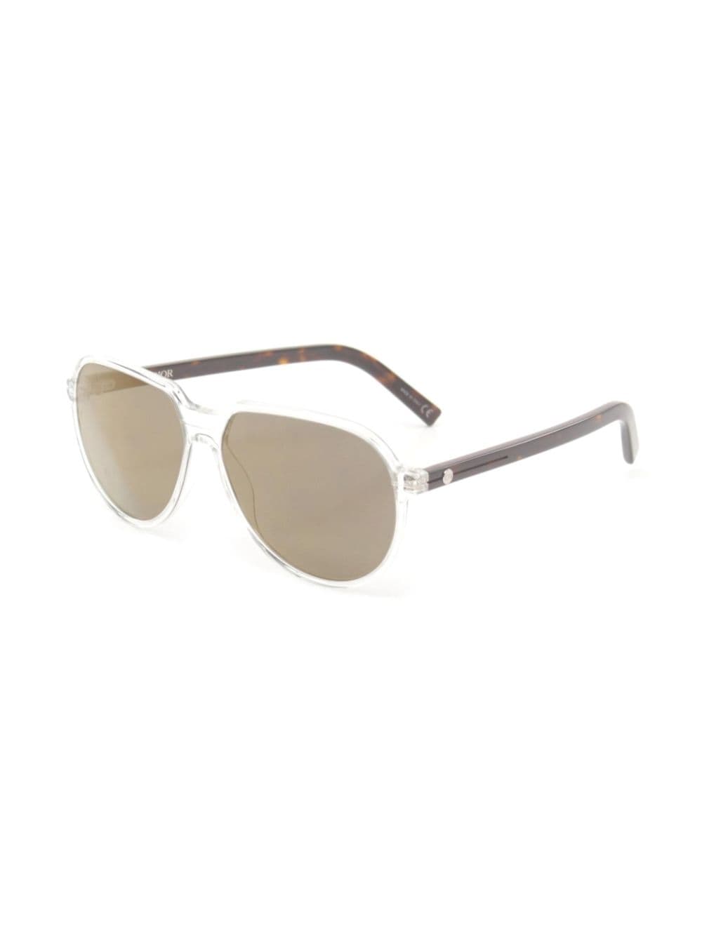 Christian Dior Pre-Owned 2020s round-frame sunglasses - Beige