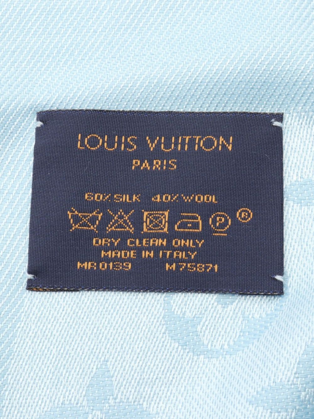 Louis Vuitton Pre-Owned 2019 sjaal met monogram-jacquard - Blauw