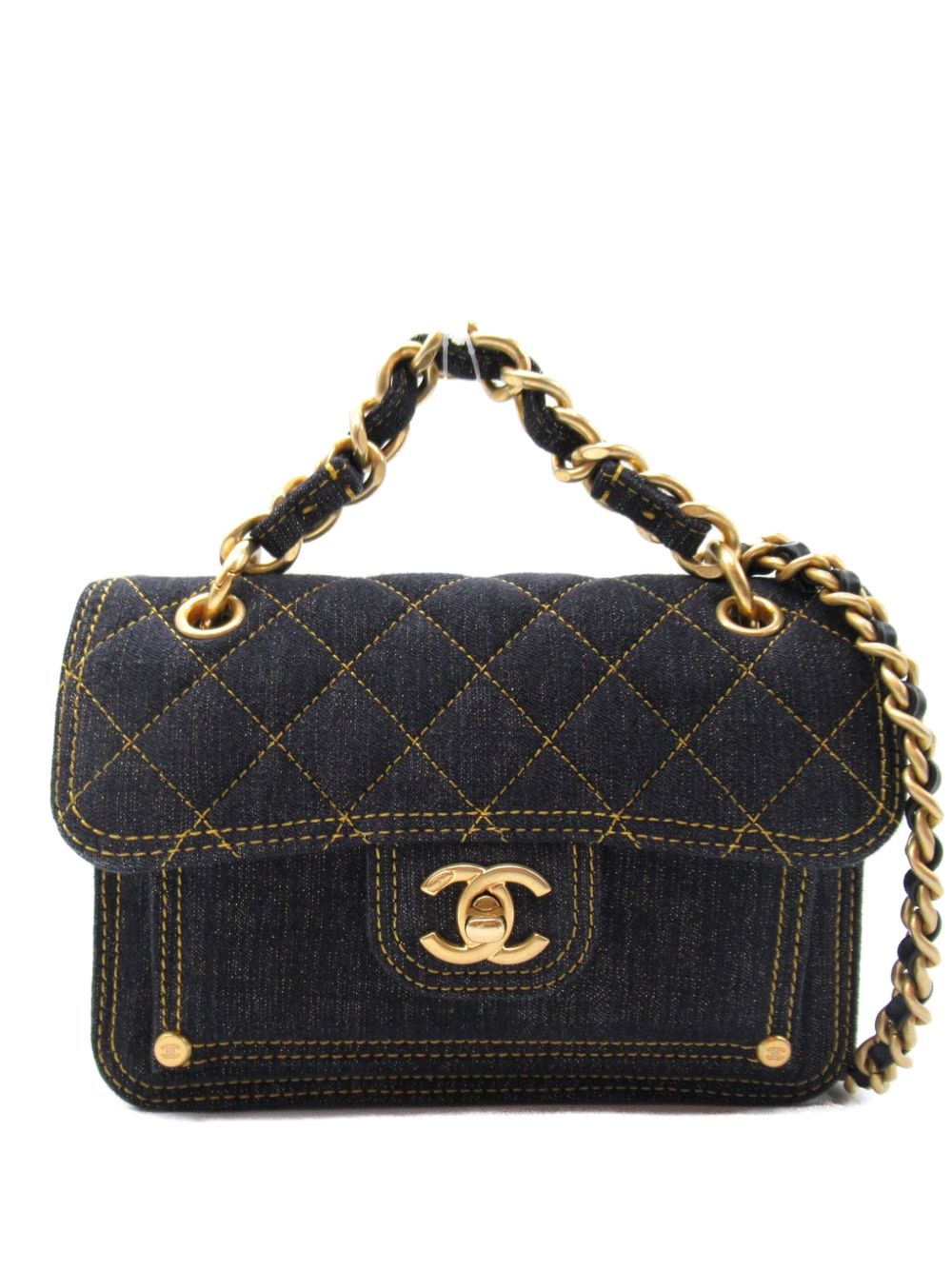 CHANEL Pre-Owned 2021 Interlocking-CC denim shoulder bag WOMEN