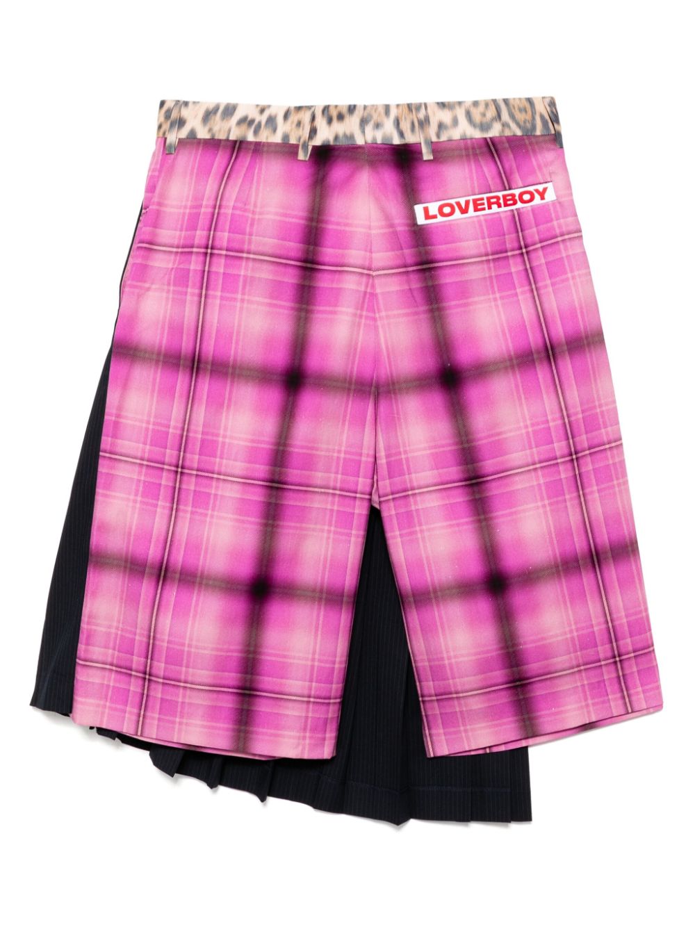 Charles Jeffrey Loverboy tartan check pattern shorts - Paars