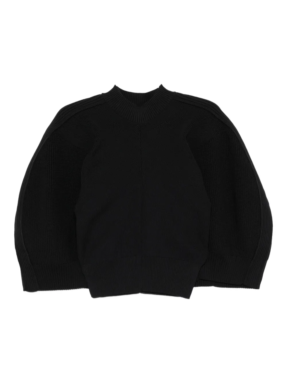 Sacai Puff-sleeve Sweater In Black