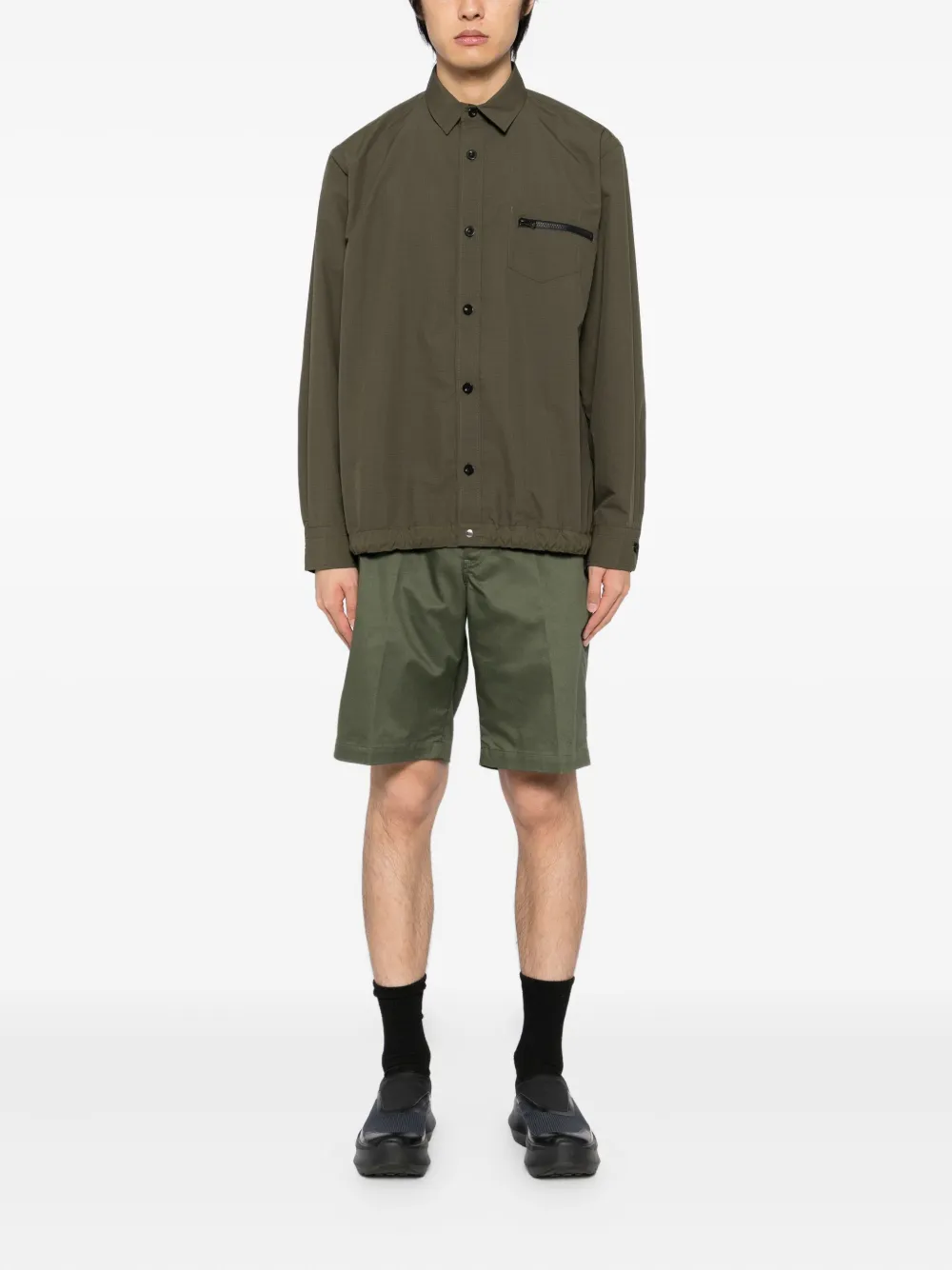 sacai Popeline overhemd Groen