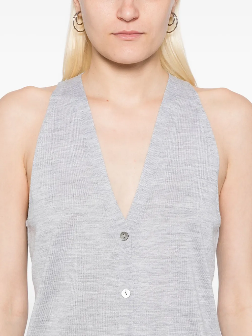 Theory wool knitted vest Grijs