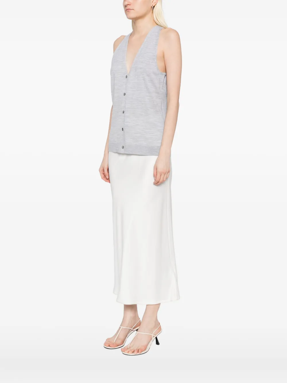 Theory wool knitted vest Grijs