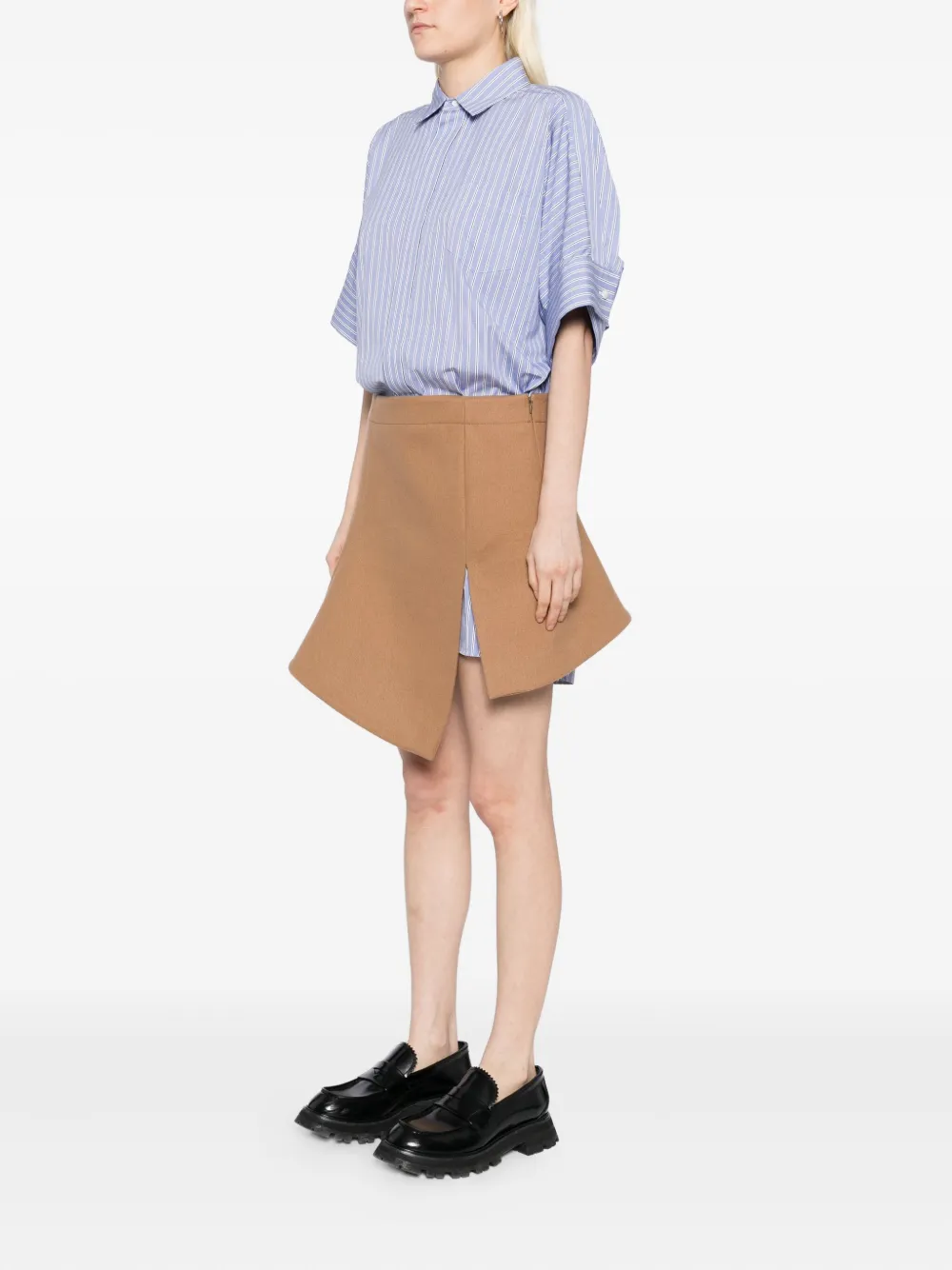 sacai asymmetric shirtdress Blauw