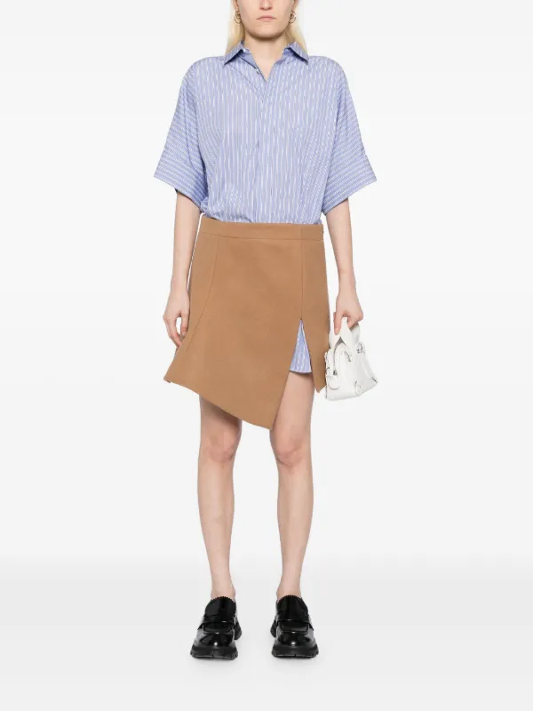 Sacai アシンメトリー シャツドレス | ブルー | FARFETCH JP