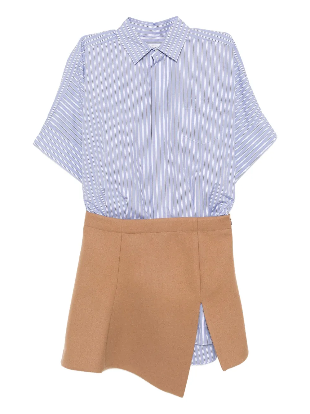 Sacai asymmetric shirtdress Blauw