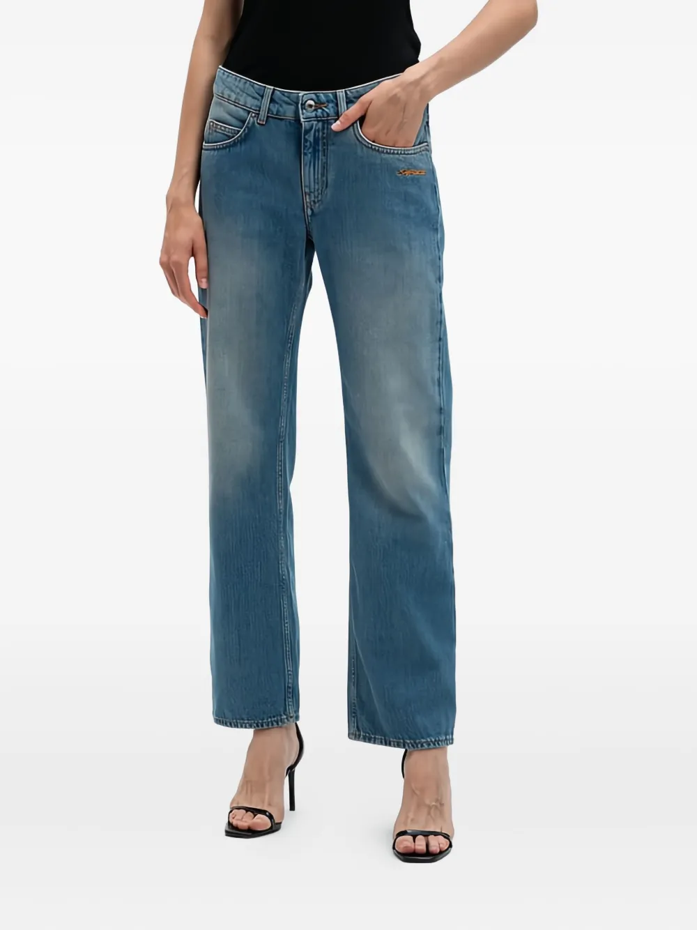 Off-White Jeans met geborduurd logo - Blauw