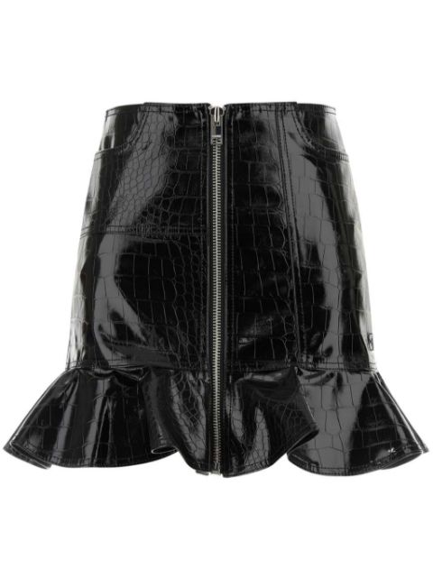 GANNI Future coated mini skirt Women