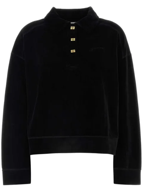 GANNI velour polo shirt 