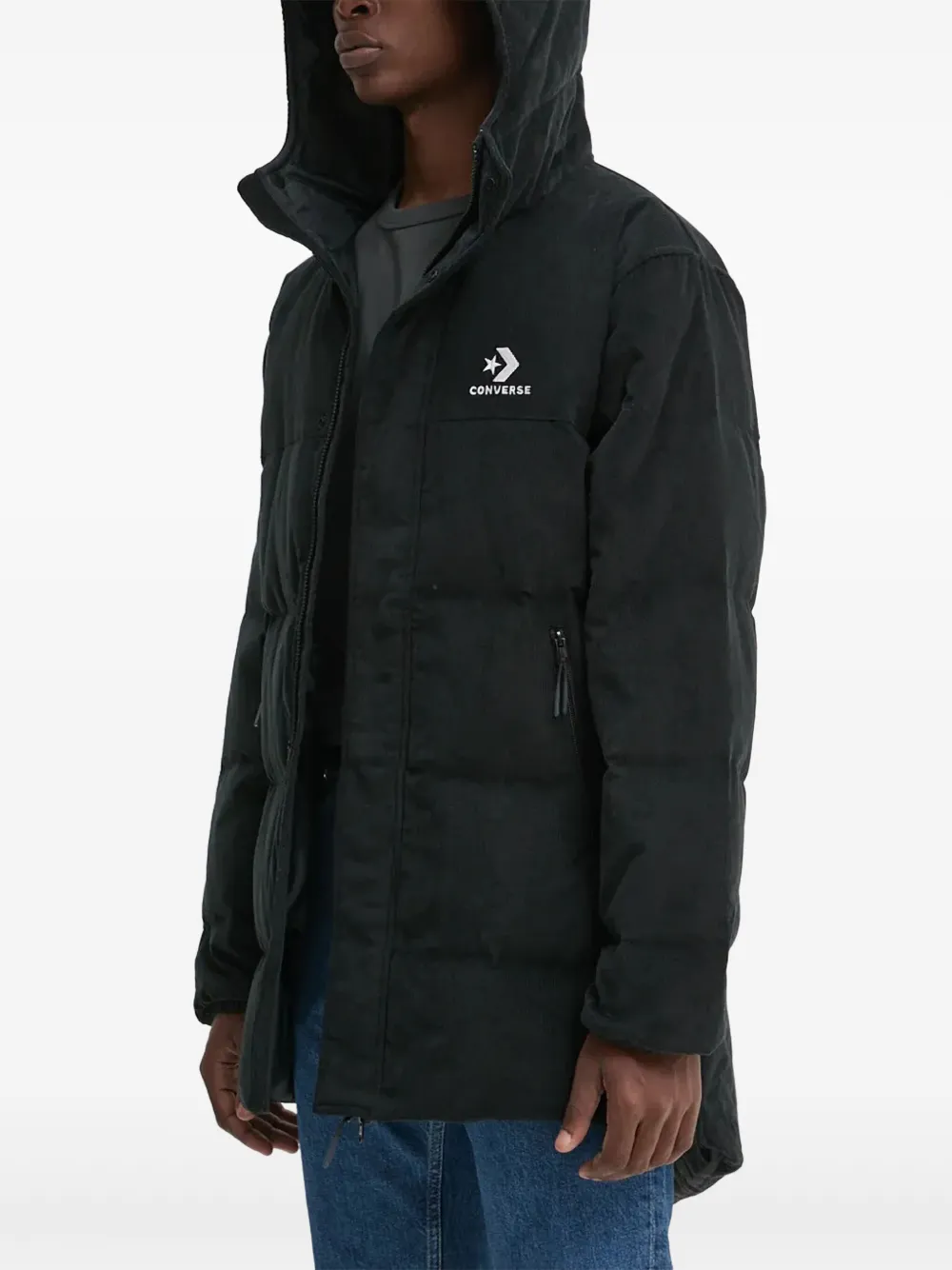 Converse Corduroy Hooded Jacket In Black