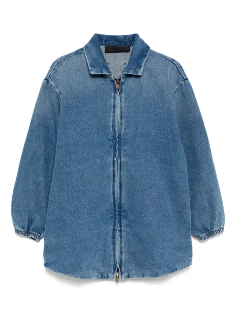 FEAR OF GOD ESSENTIALS KIDS chamarra de mezclilla con parche del logo