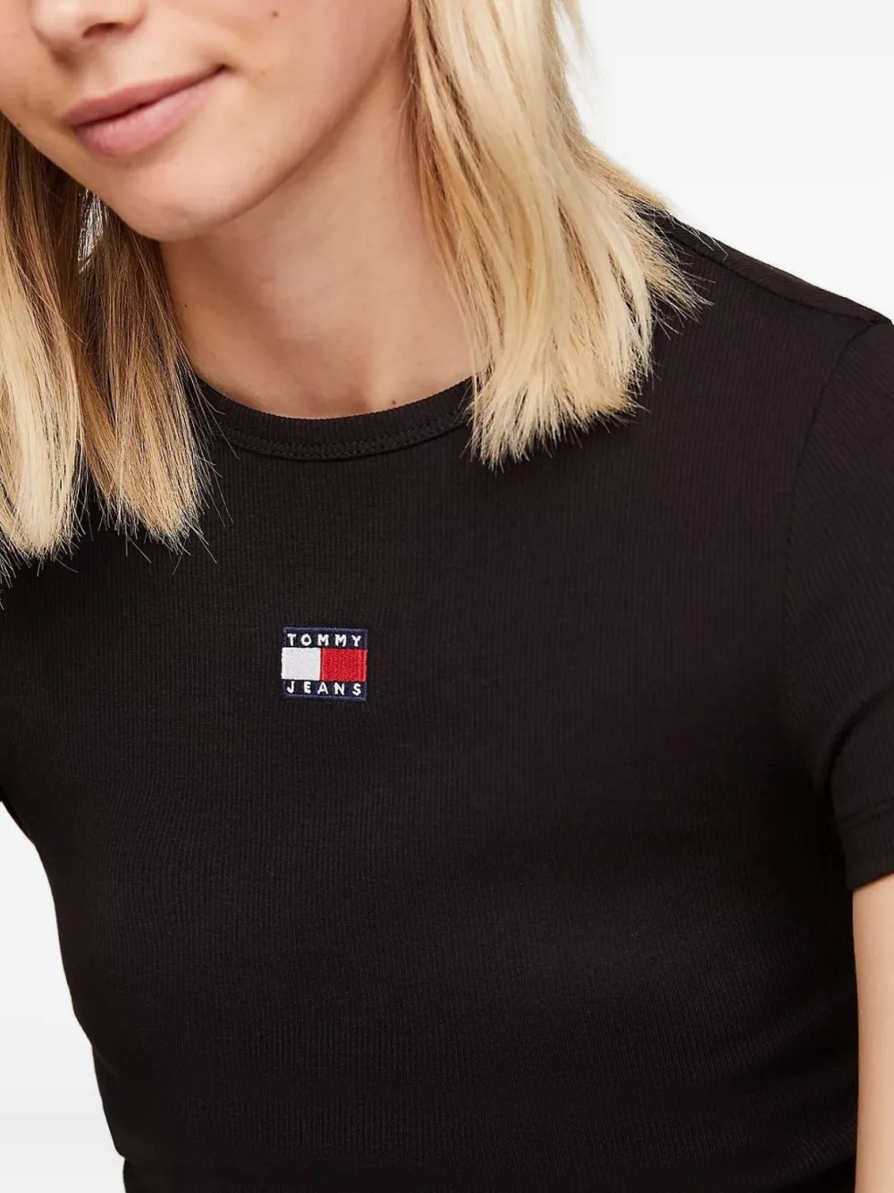 Tommy Jeans T-shirt met logo-badge Zwart