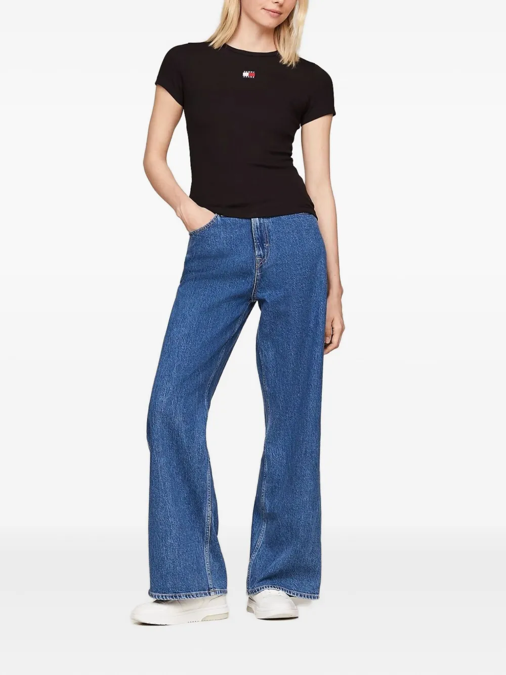 Tommy Jeans T-shirt met logo-badge Zwart