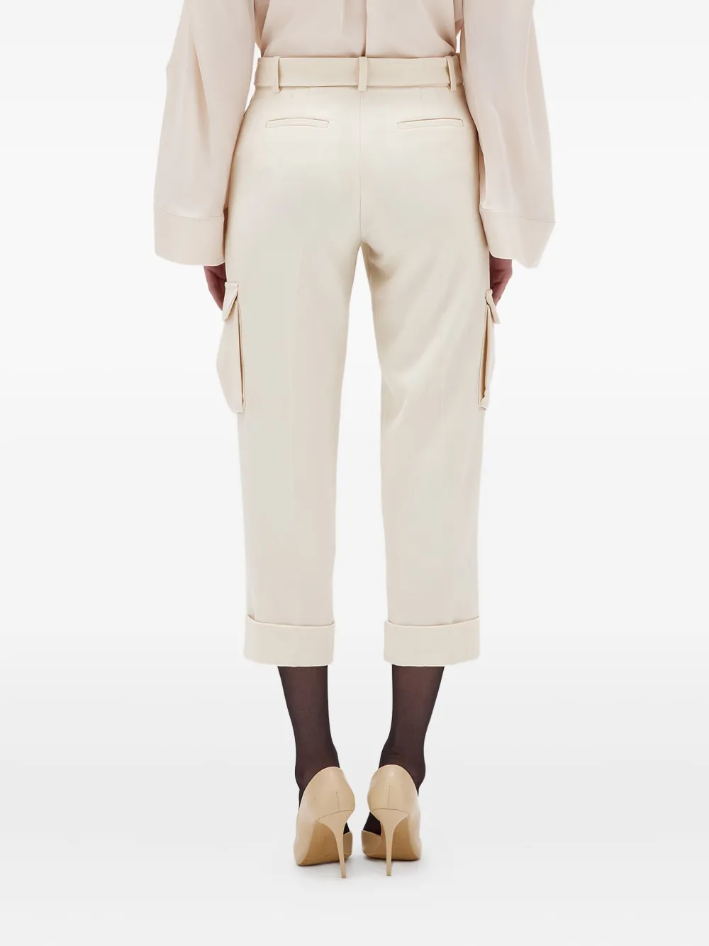 Blugirl Cargo broek met ceintuur Beige