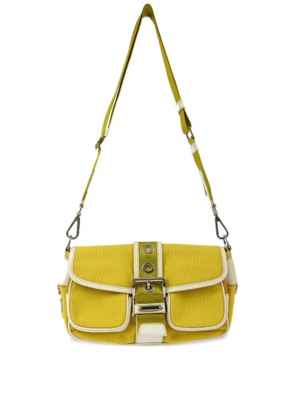 Prada Triangle Bag Yellow Prada Triangle Leather Mini Bag In Sunny
