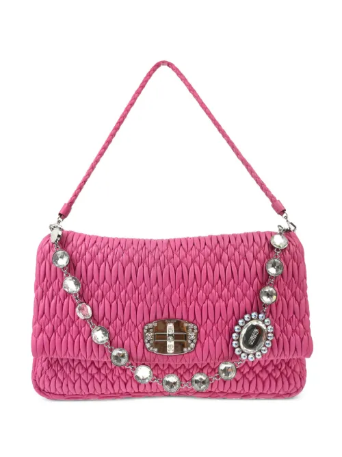 Sac à main à ornements en cristal (années 2010) - Miu Miu Pre-Owned - Modalova