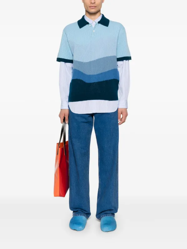 【MARNI】テパードジーンズ ライトブルー デニムボーイフレンドジーンズ、パッチディテール