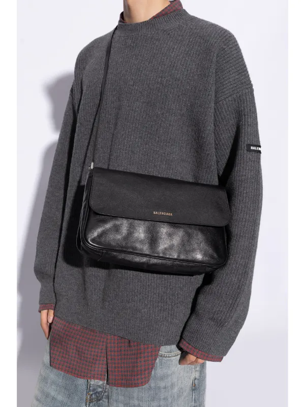 Balenciaga Grungy Shoulder Bag Black FARFETCH IE