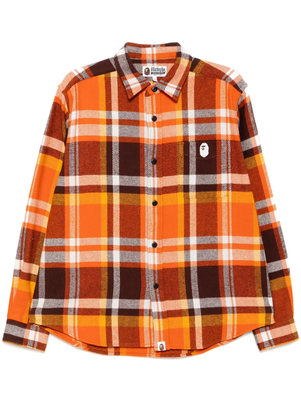 A BATHING APE® قميص كاروهات | برتقالي | Image 1