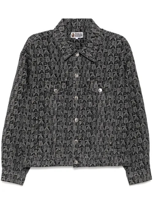 Veste en jean à motif monogrammé - A BATHING APE® - Modalova