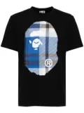 A BATHING APE® checked big-ape head T-shirt - Black