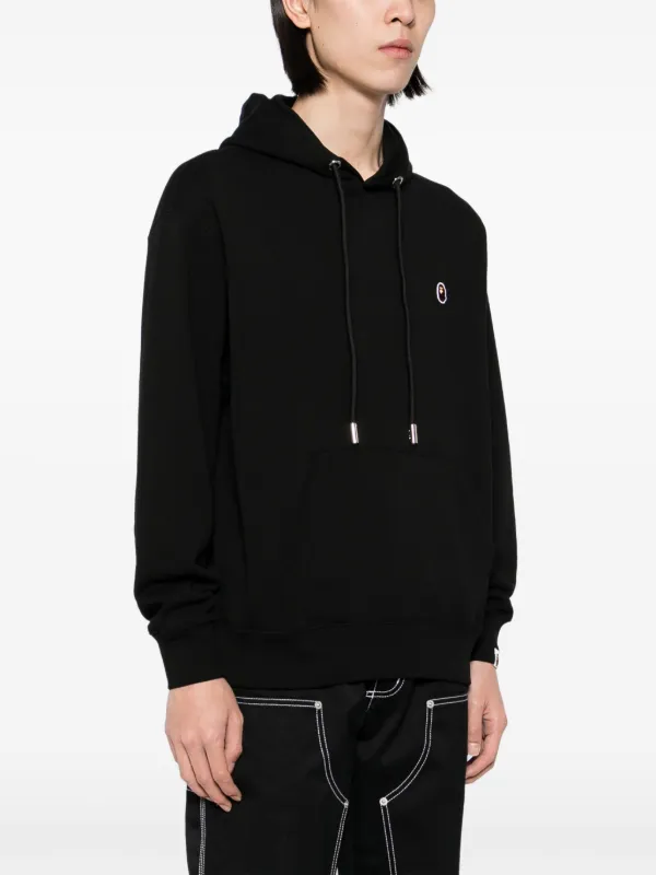 A BATHING APE Logo Patched Hoodie Black FARFETCH CA