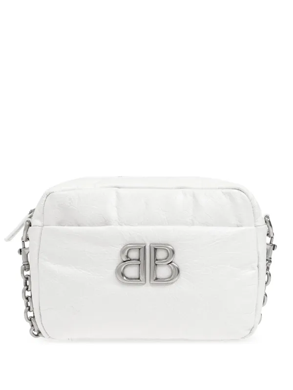 Balenciaga Monaco XS camera bag women Calf Leather OS White