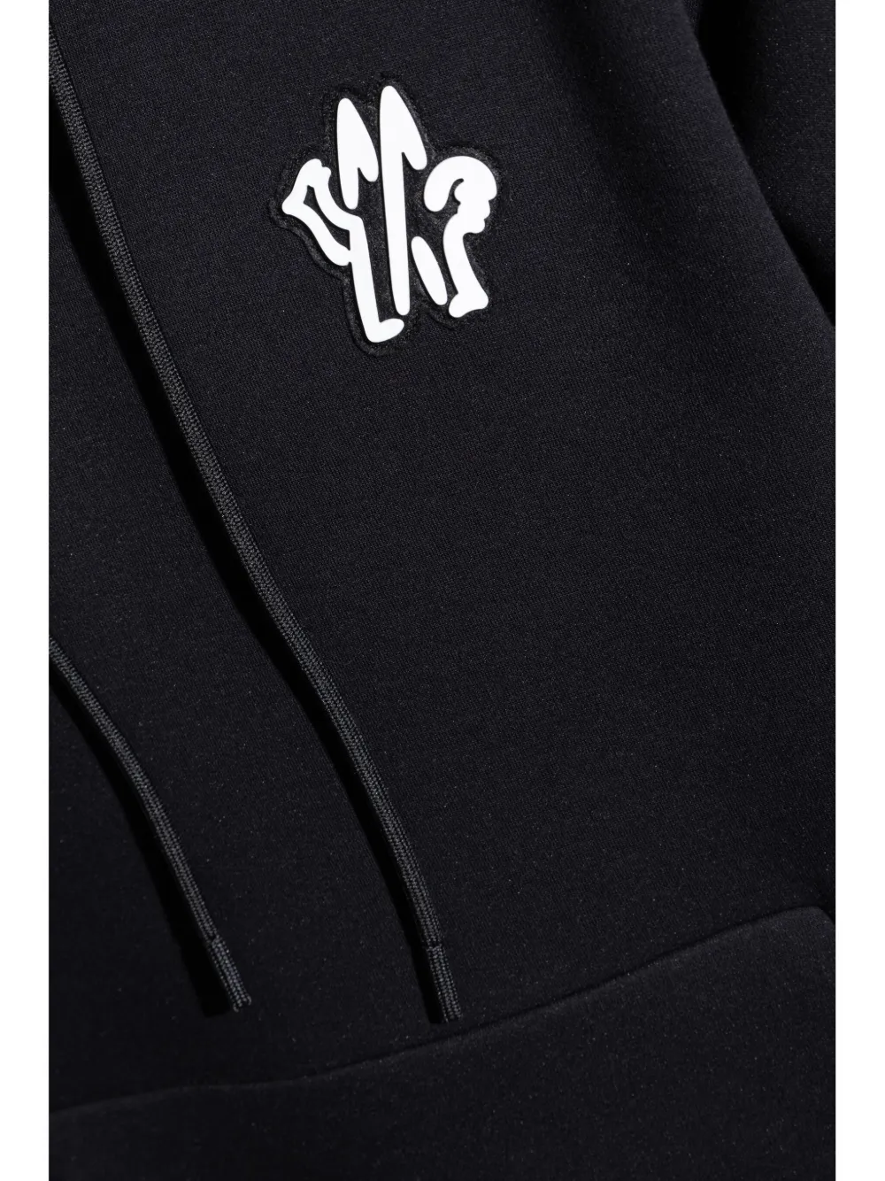 Moncler Hoodie met logo-applicatie Zwart