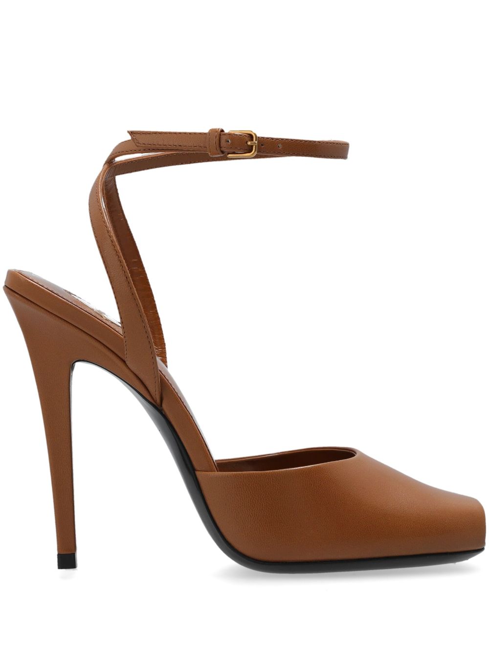 Saint Laurent 110mm Scandale sandals Brown