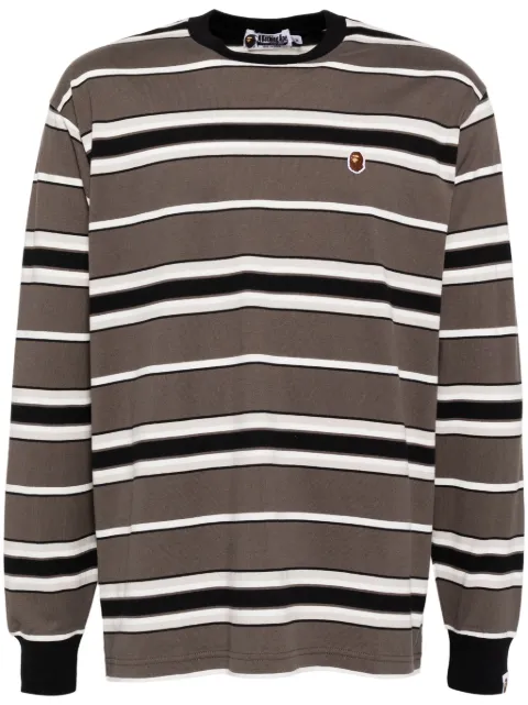A BATHING APE® ape-head striped T-shirt