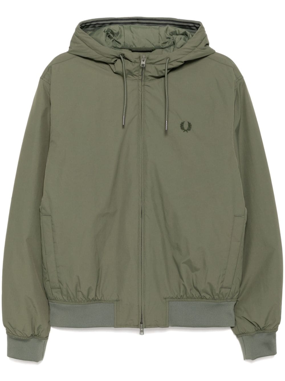 Shop Fred Perry Brentham Hooded Jacket In Green