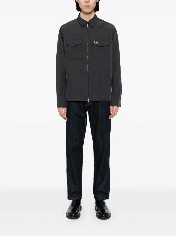 【美品】FRED PERRY ジップアップジャケット Fred Perry グレー ジップアップジャケット