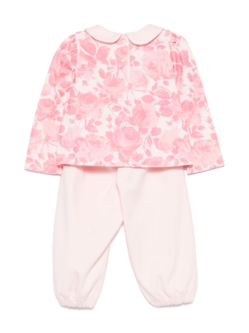 Miss Blumarine rhinestone-logo tracksuit - Roze