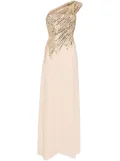 Saiid Kobeisy one shoulder sequin dress - Neutrals