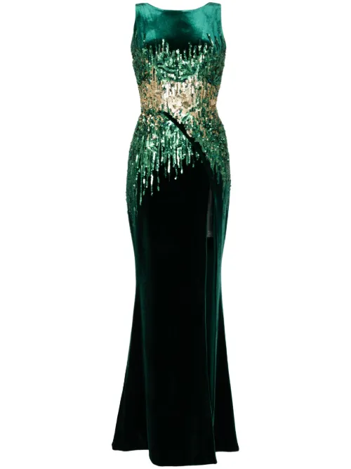 Robe en velours à sequins - Saiid Kobeisy - Modalova