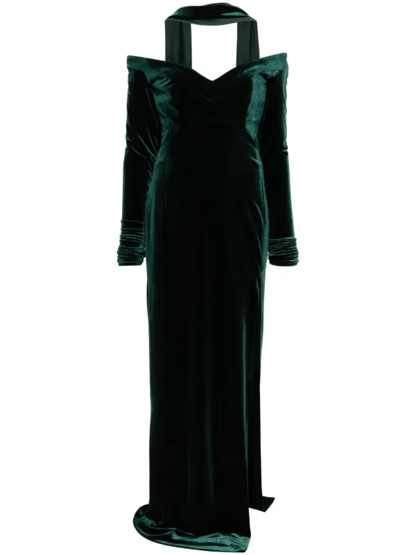 green emerald velvet dress Irena Emerald Velvet Embellished Long Sleeve Midi Dress – unmatchedbyu