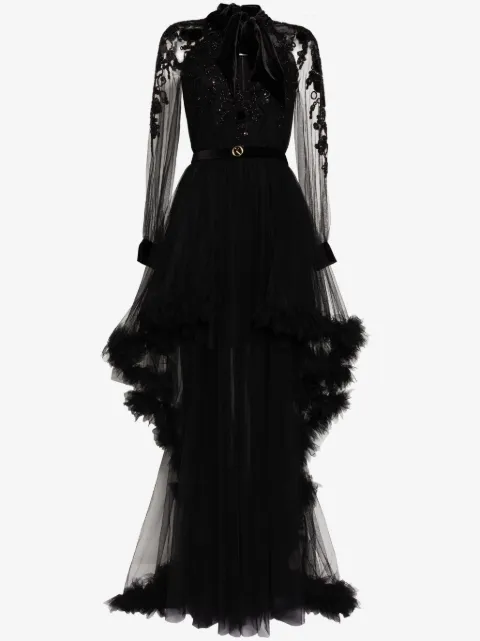 Saiid Kobeisy vestido con detalle de mostacillas