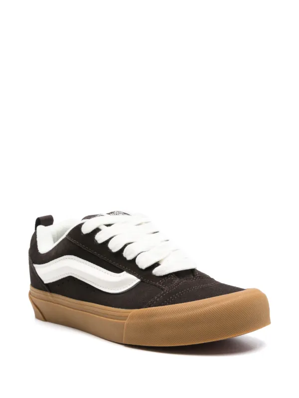 White vans with brown bottom on sale