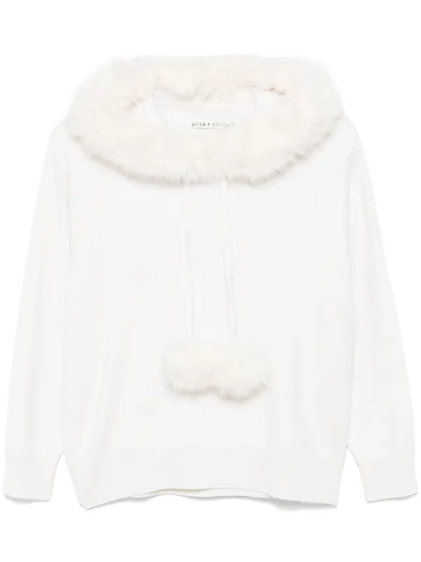 送料無料 いつまで + Alice Olivia FARFETCH | White | Hoodie Oscar トップス
