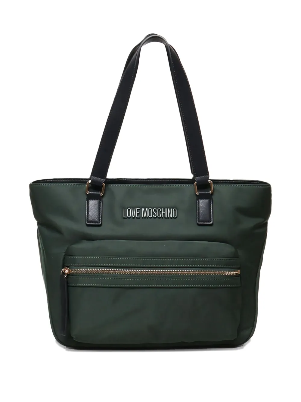 Love Moschino Schoudertas met ritszak en logoplakkaat Groen