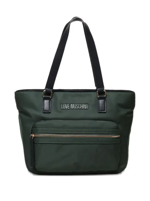 Love Moschino zip-pocket logo-plaque shoulder bag