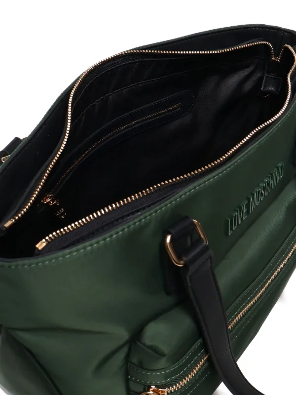 LOVE MOSCHINO ミントグリーンショルダーバッグ Love Moschino Apple green logo-lettering shoulder bag