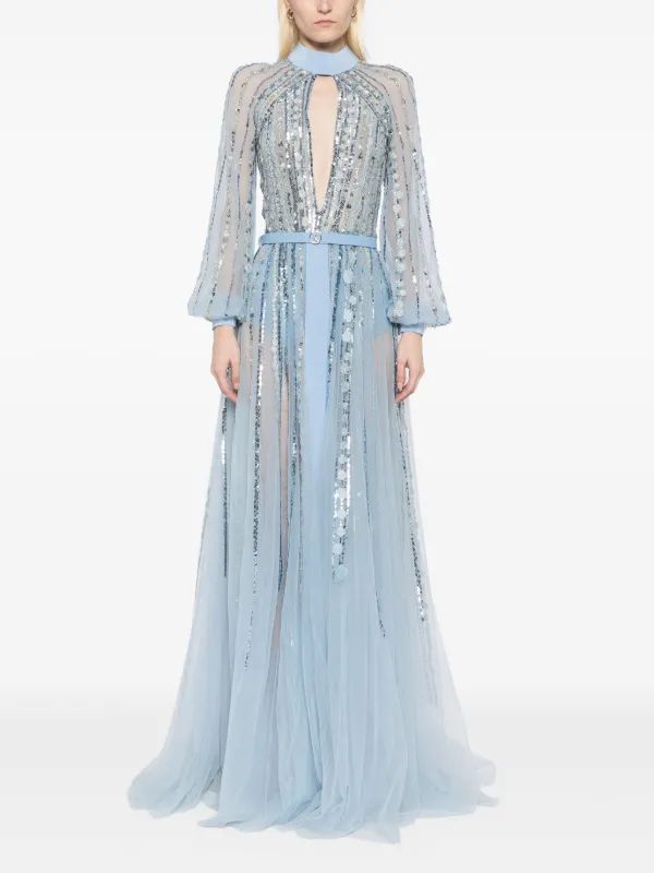 Saiid Kobeisy Embroidered Dress | Blue | FARFETCH