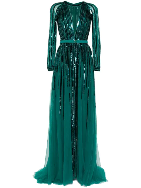 Saiid Kobeisy vestido bordado con lentejuelas