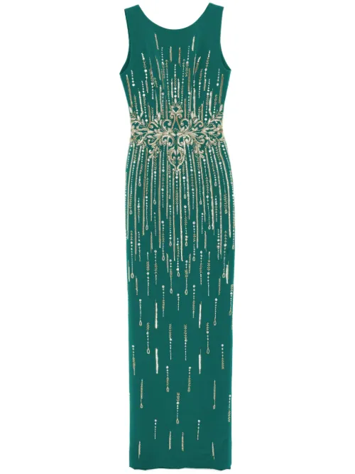 Robe en crêpe à ornements de perles - Saiid Kobeisy - Modalova