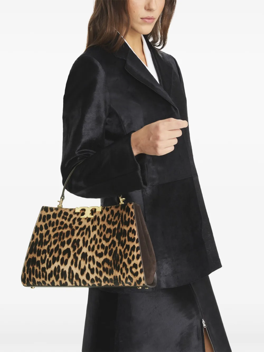 Tory Burch Eleanor leren shopper Bruin