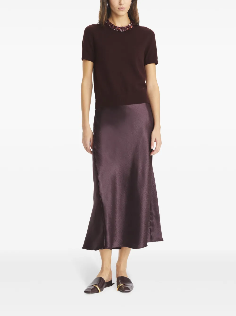 Affordable Tory Burch embroidered-neckline t-shirt Women