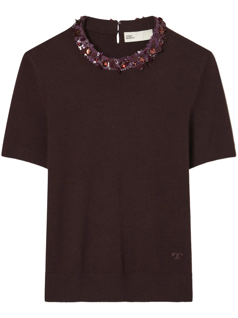 Tory Burch embroidered-neckline t-shirt Women